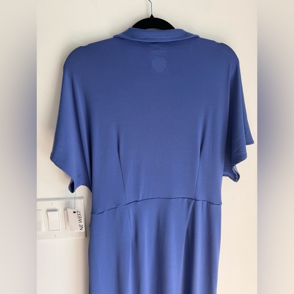 NINE WEST Wesley Faux Wrap Dress Dolman Sleeves Women’s Size Large Purple NEW - Picture 12 of 14